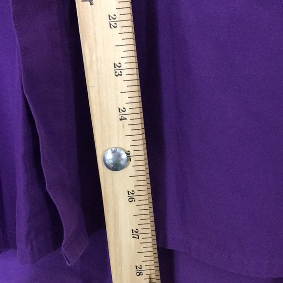 Vintage NY B’WAY purple long sleeve button down red hat society top size large - Picture 10 of 15